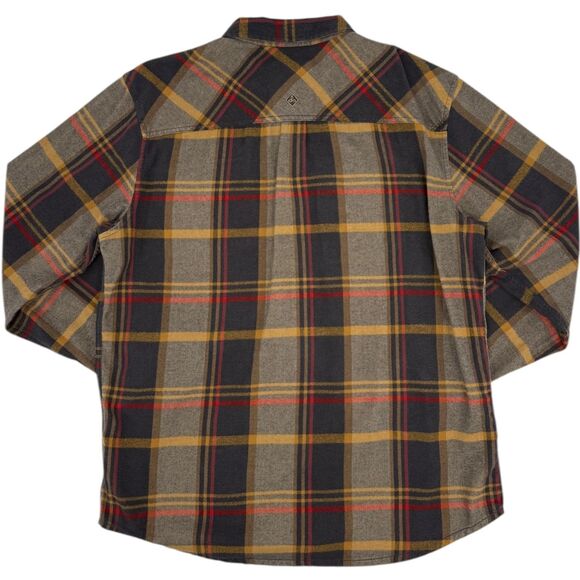 Prana Men's Lybek Long Sleeve Herringbone Plaid Flannel Shirt Bronzed Blue XL - Picture 4 of 14